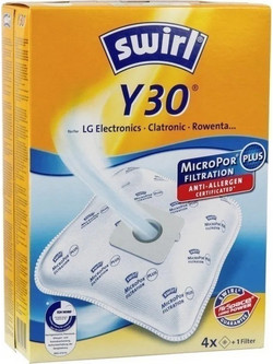 Swirl Y30 Σακούλες Σκούπας 4τμχ Συμβατές με Σκούπα Clatronic / Electrolux / Rowenta