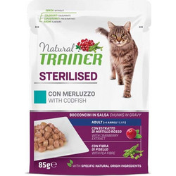 Natural Trainer Adult Cat Sterilised Codfish 85gr