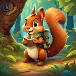 Olympus Diamond Painting Cute squirrel reading a book - Ψηφιδωτό Μωσαικό Χαριτωμένο σκιουράκι διαβάζει βιβλίο 50Χ40
