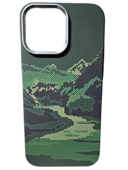 Free Air Case Ring Magsafe Back Cover Με Σχέδιο For iPhone 15 σε Σκούρο Πράσινο Σκούρο Πράσινο Θήκη πλάτης Πλαστικό