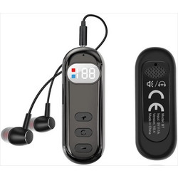AKZ Q20 Bluetooth & Ηχείο με Οθόνη LED Προσαρμογέα AUX Αυτοκινήτου Κάρτας MicroSD/TF Διπλή Λειτουργία Κλήσεις & Μουσική σε Ασημί Μαύρo