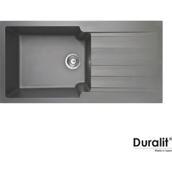 Duralit KS105 Ένθετος Νεροχύτης Γρανίτη Αντιστρεφόμενος Concrete 100x50cm