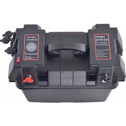 TIPA κουτί για μπαταρία 12V/100Ah με καλωδίωση, ακροδέκτες και υποδοχές 12V+USB, εσωτερικές διαστάσεις: 340x210x200-220mm (BA880)