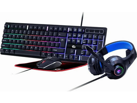 Gembird Ghost Σετ Gaming Πληκτρολόγιο RGB Black