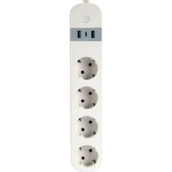 Gembird Smart Πολύπριζο 4 Θέσεων με 2 USB-A, 1 USB-C και Καλώδιο 1.5m TSL-PS-S4U-01-W