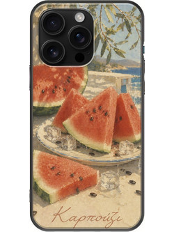 Θήκη Kalokairi Collection - Καρπούζι iPhone 16 Pro Max Black TPU (Μαύρη Σιλικόνη)