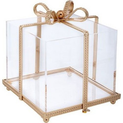 ΔΙ ΔΙΣΚΟΣ ΧΡΥΣΟ ΜΕΤΑΛΛΙΚΟ ΔΩΡΑΚΙ ΜΕ PLEXIGLASS 15Χ15Χ17ΕΚ