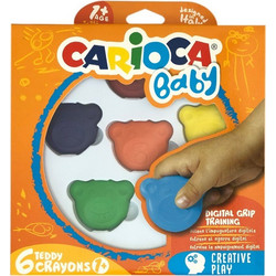 Κηρομπογιές Carioca Teddy Baby Σετ 6 Χρωμάτων 42956