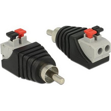 Delock Adapter RCA male to Terminal Block with push button 2 pin (65566)