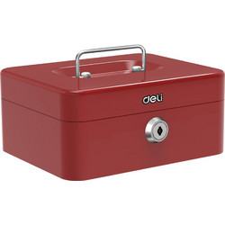 DELI PORTABLE MINI CASH BOX RED