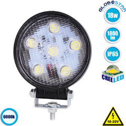 GloboStar(R) 85400 PRO Series Προβολέας Εργασίας - Working Light για Αυτοκίνητα & Φορτηγά LED CREE XBD 18W 1800lm DC 10-30V Αδιάβροχο IP65 Ψυχρό Λευκό 6000K