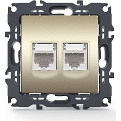 PRIME ΠΡΙΖΑ ΔΙΚΤΥΟΥ MAT ΣΑΜΠΑΝΙΖΕ ΜΕ ΒΥΣΜΑ 2XRJ45 CAT6 UTP IP20 / 1000113304