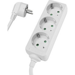 Powertech POWERTECH πολύπριζο PT-868, 3x schuko, 16A, 1.5m, λευκό