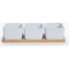 Σετ Μπώλ με Δίσκο Nef-Nef Sage White 3x(27,8x9,5x6,6)