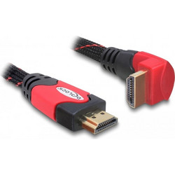 DeLOCK Καλώδιο HDMI 2.0 Angle 90 HDMI Male to HDMI Male 2m Black / Red