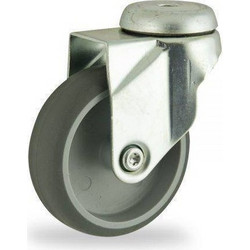 Ροδα λάστιχο 150x32mm με περιστρεφόμενη βάση (τρυπα) 100Kg αντοχή