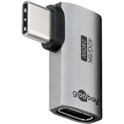 Adaptor Corner Type C Female To Type-C Male 240W 40Gbps 8K Adapter Gray Γωνιακός Αντάπτορας Goobay 74441