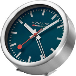 Mondaine A997.MCAL.46SBV.2 silver bluemini Wall Clock Table Clock & Alarm Clock 12,5 cm
