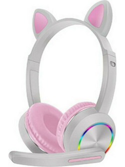 AKZ-020 Gaming Headset On Ear Grey Pink
