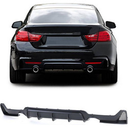 Diffuser Πίσω Προφυλακτήρα Για Bmw 4 F32 Coupe F33 Cabrio F36 Gran Coupe 13-21 M-Tech Μαύρο Ματ Με 2 Μονές Τρύπες Εξάτμισης Αριστερά & Δεξιά -0--0- Από Abs Πλαστικό 1 Τεμάχιο