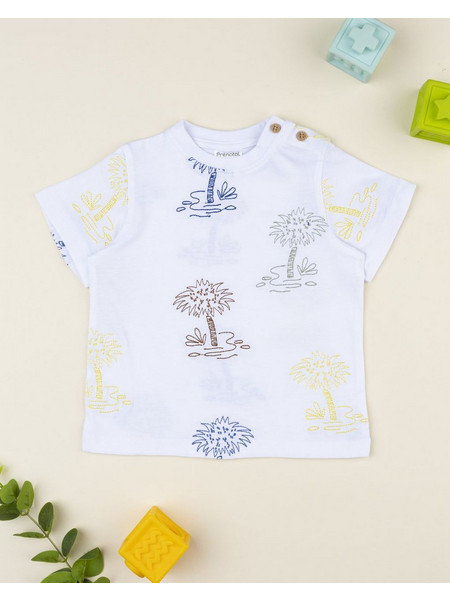 βρεφικό t-shirt λευκό palms για αγόρι