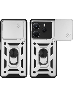 Sonique Ring Armor CamPro Θήκη Xiaomi Redmi Note 14 4G Silver