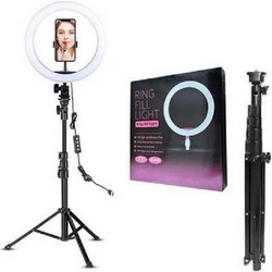 Ring Light Andowl 26cm με Τρίποδο Δαπέδου, Βάση Κινητού και Ρύθμιση 3200-5600K