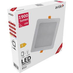 Φωτιστικό Οροφής Τετράγωνο LED Avide Πλαστικό 18W Θερμό 3000K