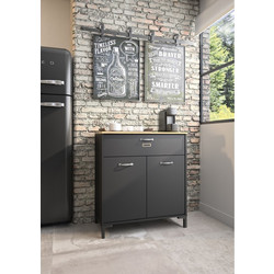 Manchester Ντουλάπι Αποθήκευσης - Κονσόλα 81x41x90εκ. Helvezia Oak / Black