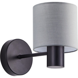 Se21-bl-16-sh2 Adept Black Wall Lamp Grey Shade+