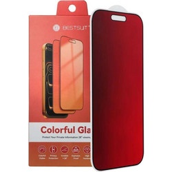 Bestsuit Flexible Hybrid Glass 5D Colorful Privacy 180 - Έγχρωμο Φιλμ Οθόνης για Apple iPhone 13 / 13 Pro / 14 / 16e / 17e σε Βυσσινί Χρώμα