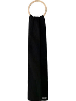 ΑΝΔΡΙΚΟ ΚΑΣΚΟΛ CALVIN KLEIN PATCH CHUNKY RIB COTTON SCARF - ΜΑΥΡΟ