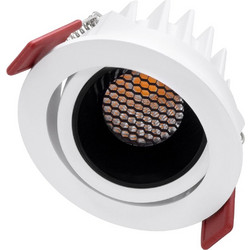 kelvo(R) LEO KLV-101-0312 Χωνευτό Κινούμενο Φωτιστικό Downlight Σποτ με Honeycomb Anti-Glare Reflector LED 10W 1250lm 38 AC 220-240V IP20 Θερμό Λευκό 2700K - Bridgelux COB Chip & TUV SUD Driver - Λευκ