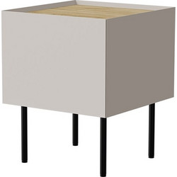 Cama Bedside table, 2 pcs, FELLINI, 40x41x60, cashmere + oiled oak top 400140