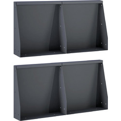 Τοίχος Στήριξης 4 τμχ. 40 x 12 x 40 εκ. Ατσάλι Ανθρακί 3449060