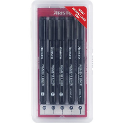 ΜΑΡΚΑΔΟΡΟΙ ARISTO PIGMENT ΣΕΤ 5 (0,05-0,4-0,8-CHISEL-ROUND) BLACK
