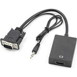 Μετατροπέας 3,5 mm / VGA αρσενικό σε HDMI θηλυκό 1 τεμ Q-HD09