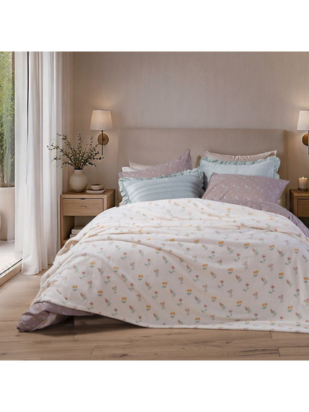 ΚΟΥΒΕΡΤΑ FLEECE ΜΟΝΗ VIOLAN NEF NEF HOMEWARE ECRU