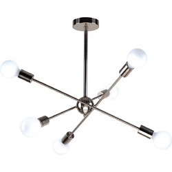 Home Lighting Gwen Μοντέρνο Κρεμαστό Φωτιστικό Πολύφωτο με 6 Λαμπτήρες E27 σε Ασημί ΧρώμαΚωδικός: 77-8095