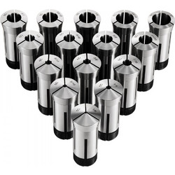 Σετ κόλετ VEVOR 5C Σετ τσοκ ακριβείας 1/8"-1" 15 τεμαχίων στρογγυλών κόλετ 5C, για φρέζες, πρέσες τρυπανιών, εργαλείο τσοκ τόρνου υψηλής συγκέντρωσης TIR 0,0008" με θήκη αποθήκευσης, σκληρυμένο και τρ