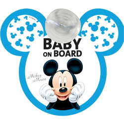 Disney Mickey Mouse Πινακίδα Σήμανσης Baby on Board με Βεντούζα, 1τμχ