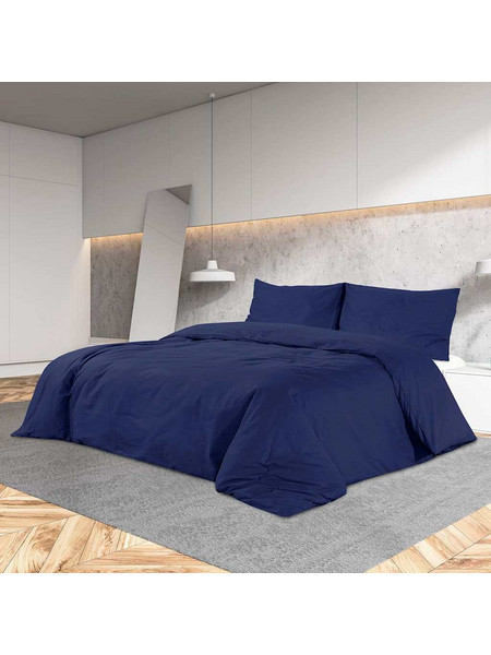 vidaXL Σετ Παπλωματοθήκης Ναυτικό Μπλε 220 x 240 εκ. Βαμβακερό