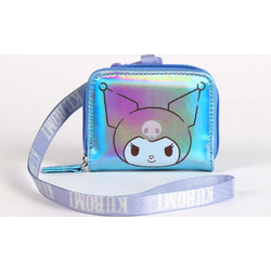 Hello Kitty Blue Iridescent Παιδικό Πορτοφόλι με Κορδόνι 11x8 cm