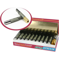 Πιπάκι τσιγάρου του παππού METAL MAGIC 42902-378 με 2 ΜΕΤΑΛΛΙΚΑ ΣΤΟΜΙΑ EXTRA SLIM 21 πίπες