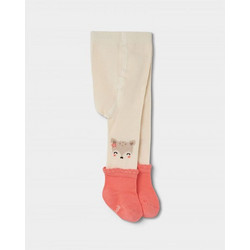 BOBOLI Thick tights with socks for baby -BCI - 124063 - ΚΟΡΙΤΣΙ - ECRU