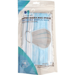 ΜΑΣΚΑ ΧΕΙΡΟΥΡΓΙΚΗ ΜΙΑΣ ΧΡΗΣΗΣ 3-PLY ΜΕ ΛΑΣΤΙΧΟ & ΕΠΙΡΥΝΙΟ 50Τ. (Το προιόν πωλείται σε μεμονωμένα τεμάχια του ενός)