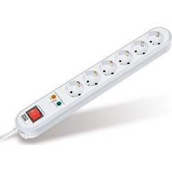 BACHMANN SMART πολύπριζο 6x CEE7/3 με SPD και διακόπτη, καλώδιο 1,5 m