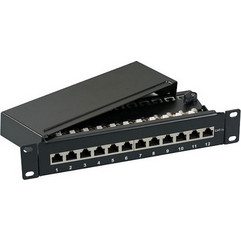 EFB Elektronik Mini-Patchpanel STP 12xRJ45 Cat.6A 10" 1HE RAL7035