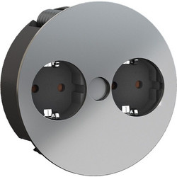 Bachmann TWIST 2x Schutzkontakt εντοιχισμένη πρίζα (χρώμιο) καλώδιο 2 m