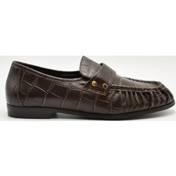Loafers Γυναικεία παπούτσια LODI σε καφέ δέρμα με ανάγλυφη croco effect υφή A-ANABEL-C4
